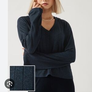 ATHLETA Harmony Hoodie Sweatshirt • Blue/Navy • Small Petite • Athleisure / Cozy